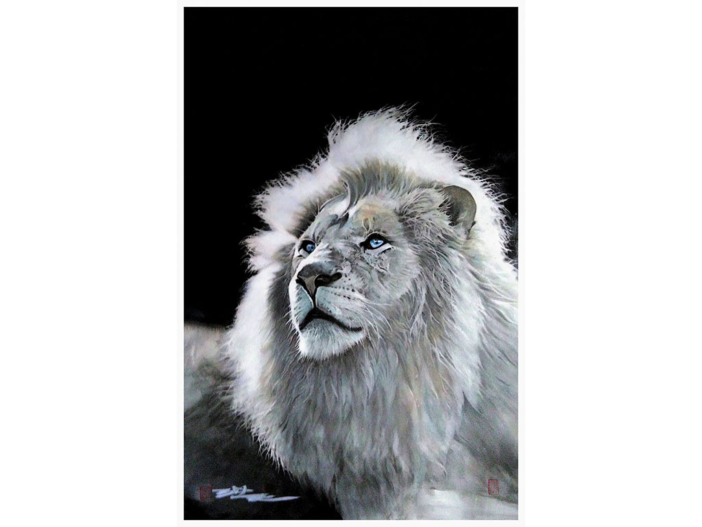 獅王，68×112 cm，複合媒材，2019