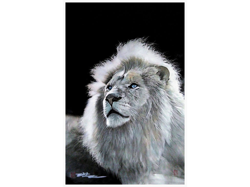 獅王,68×112 cm,複合媒材,2019