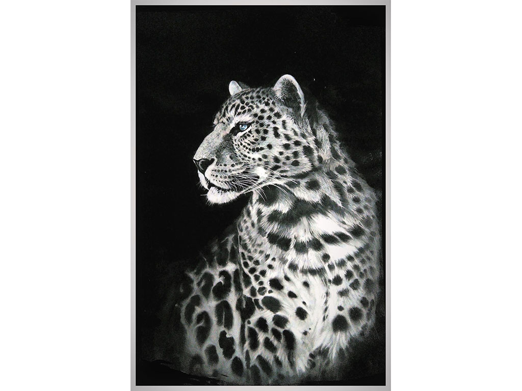 豹尊,68×112 cm,複合媒材,2019