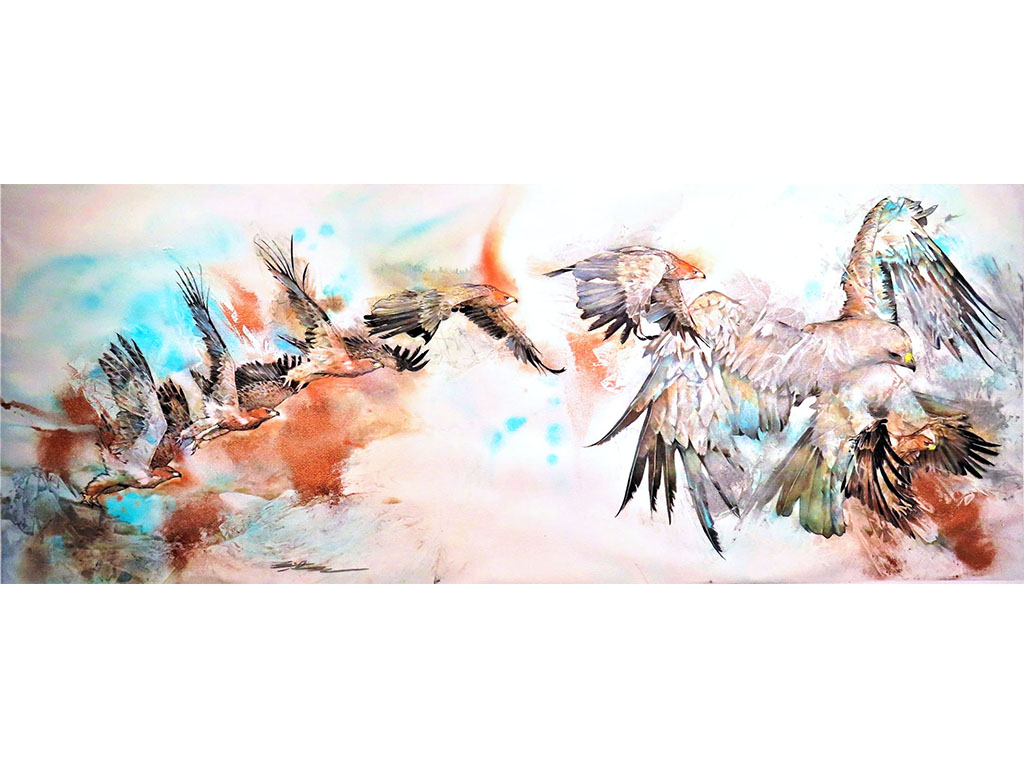 勇往直前,175×70 cm,複合媒材,2020