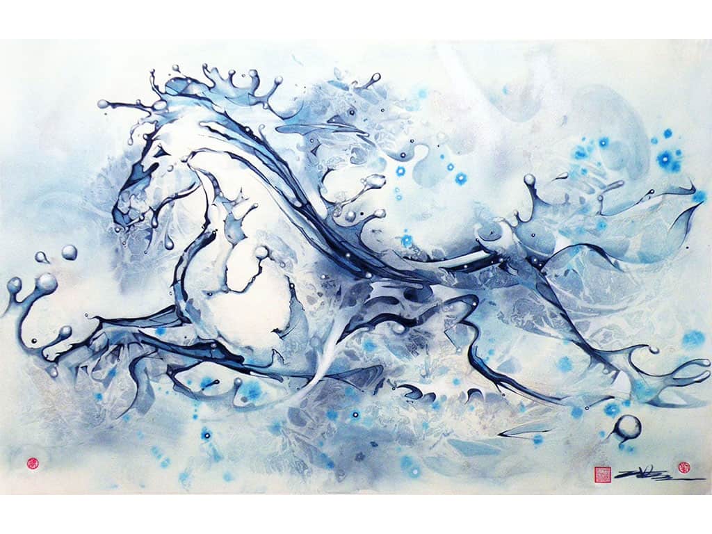 水玲瓏,112×72 cm,複合媒材,2016