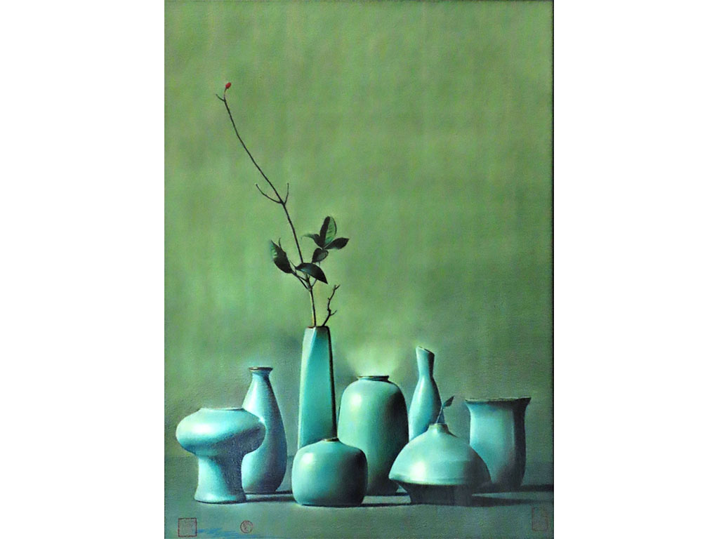 一抹紅,52×72 cm,色鉛筆,2019