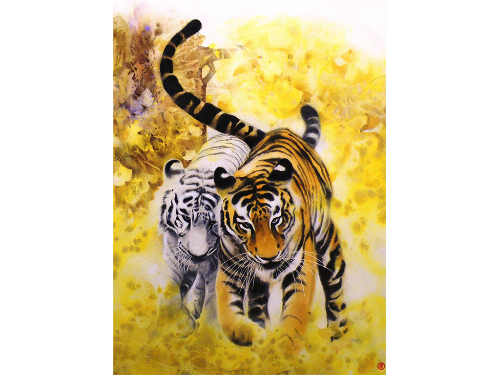 相伴,70×94 cm,複合媒材,2016
