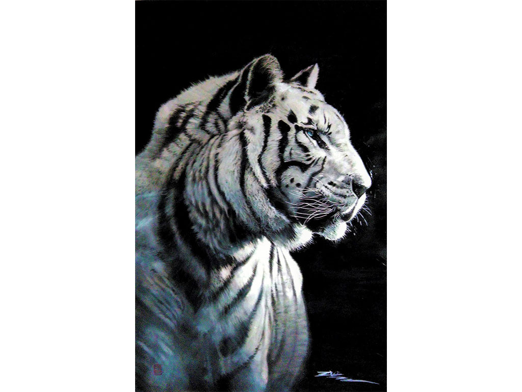 虎將，68×112 cm，複合媒材，2019