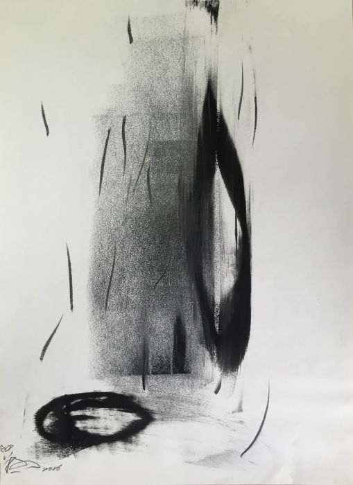阿卜極  一剎之寂－如一  素描、 紙 54×40㎝  2019